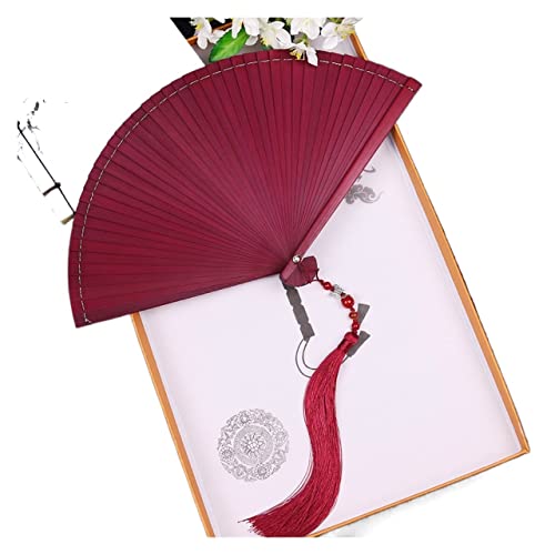BODHIS Craft Faltfächer Faltfächer Klassischer Hanfu Damen Handfächer Tragbar (B) von BODHIS