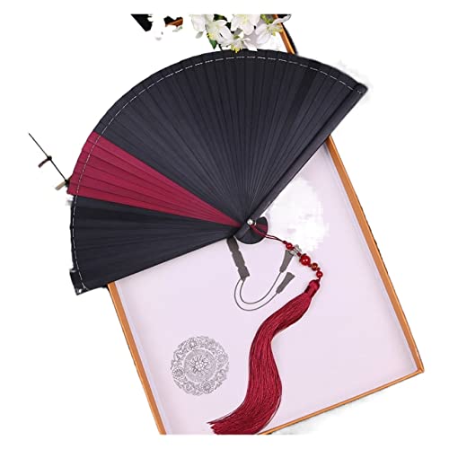 BODHIS Craft Faltfächer Faltfächer Klassischer Hanfu Damen Handfächer Tragbar (C) von BODHIS