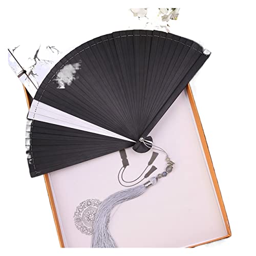 BODHIS Craft Faltfächer Faltfächer Klassischer Hanfu Damen Handfächer Tragbar (G) von BODHIS
