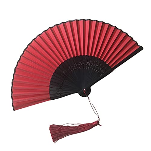 BODHIS Dekoration Faltfächer Handfächer, Tragbarer Antiker Kostümfächer mit Quasten zum Tanzen Hochzeitsfeier Requisiten Dekoration Eleganter Handfächer von BODHIS