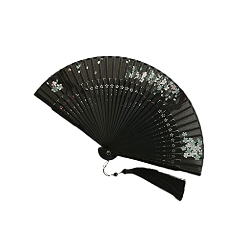 BODHIS Dekoration Faltfächer Handfächer mit Quasten, Retro-Stil 5 Zoll weiblicher Fächer BODHIS Dekoration Faltfächer Handfächer mit Quasten, Retro-Stil 5 Zoll weiblicher Fächer von BODHIS