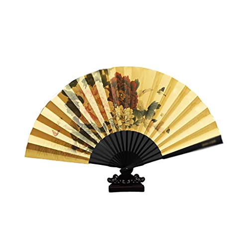 BODHIS Dekorations-Faltfächer, Chinoiserie-Seiden-Handfächer für Männer, tragbarer Retro-Faltfächer BODHIS Dekorations-Faltfächer, Chinoiserie-Seiden-Handfächer für Männer, tragbarer Retro-Faltfächer von BODHIS
