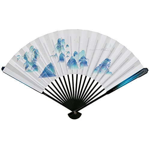 BODHIS Dekorativer Handfächer aus Papier, Faltfächer im Retro-Rahmen mit wunderschöner chinesischer Tusche- und Waschmalerei BODHIS Dekorativer Handfächer aus Papier, Faltfächer im Retro-Rahmen mit wunderschöner chinesischer Tusche- und Waschmalerei von BODHIS