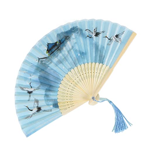 BODHIS Faltfächer aus Seide, Hanfu-Tanz im antiken Stil, weibliche Fee (3 lang, 20 cm) (1 lang, 20 cm) von BODHIS