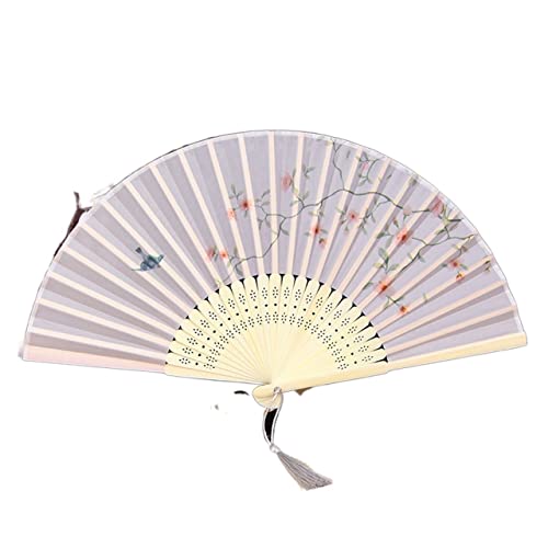 BODHIS Faltfächer aus Seide, Hanfu-Tanz im antiken Stil, weibliche Fee (3 lang, 20 cm) (4 lang, 20 cm) von BODHIS
