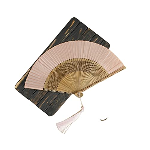 BODHIS Handfächer aus Seide, Retro, einfarbig, für Partys, Tanzen, antiker Faltfächer, Hanfu, Hochzeitsfächer (Stil 3, 21 cm) von BODHIS