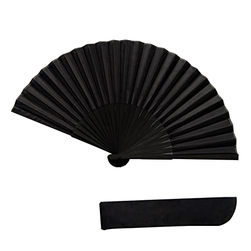 BODHIS Verdickter Faltfächer, antiker Faltfächer, Tai-Chi-Fächer, schwarzer gefalteter Handfächer (dunkelgrün) von BODHIS