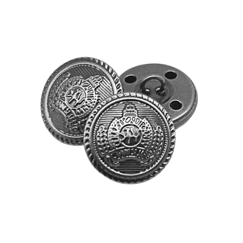 10 Stück/Los, 15/18/20/23/25 mm, Vintage-Kupfer-Metallknöpfe, Kleidungsstück, Übermantel, Nähzubehör, Knöpfe für Kleidung, Handwerk, DIY (Nr. 19, 25 mm) von BODOBTF