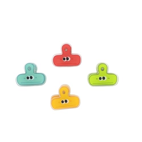 4 Stück mehrfarbige Acryl-Binder-Clips, Planer-Clips, Büroklammern, Bürodekoration, Schulbedarf, Schreibwaren (A 4er-Pack) von BODOBTF