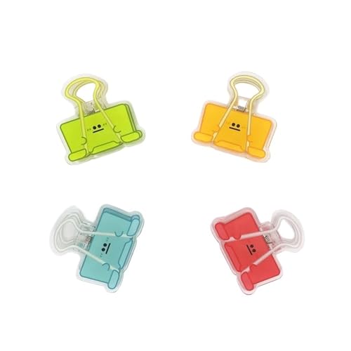 4 Stück mehrfarbige Acryl-Binder-Clips, Planer-Clips, Büroklammern, Bürodekoration, Schulbedarf, Schreibwaren (B 4 Stück) von BODOBTF