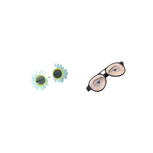 BODOBTF Lustige Brille, Sonnenbrille, Regenbogen-Gläser, Outdoor-Sportbrille, Partyzubehör, lustige Brille, Zubehör (2 Stück 01) von BODOBTF