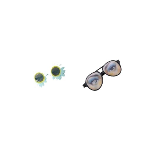 BODOBTF Lustige Brille, Sonnenbrille, Regenbogen-Gläser, Outdoor-Sportbrille, Partyzubehör, lustige Brille, Zubehör (2 Stück 02) von BODOBTF