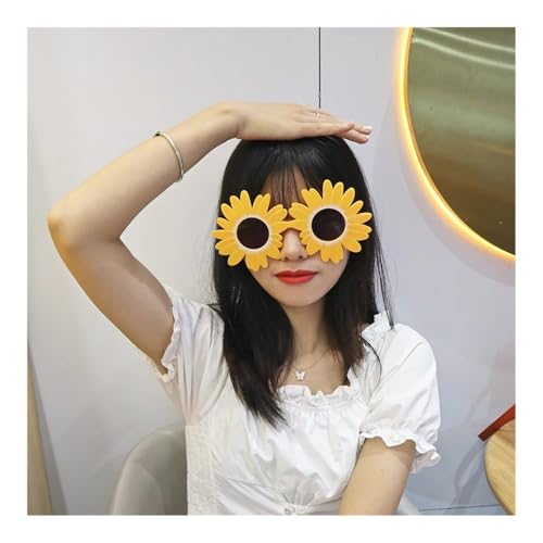BODOBTF Sonnenblumen-Brille, Party, Karneval, Verrückte, ausgefallene Party-Sonnenbrille, geeignet (2–1) von BODOBTF