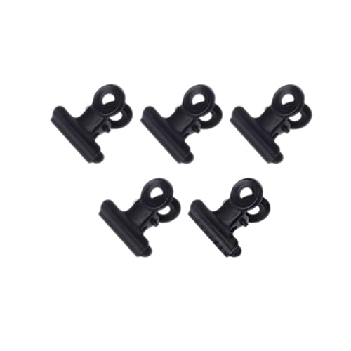 Briefklammern, Edelstahl, Schwarz, Metall, Papier-Aktenordner (22 mm), 5 Stück von BODOBTF