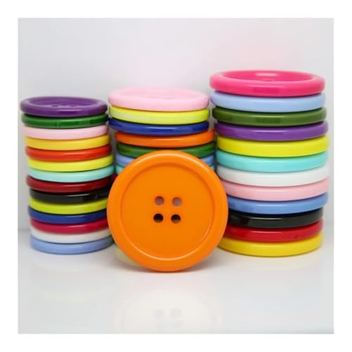 Knöpfe aus Kunstharz, rund, 4 Löcher, für Kleidung, Nähzubehör, Scrapbooking, Verzierungen, Basteln, 25 mm, 100 Stück (mehrfarbig) von BODOBTF