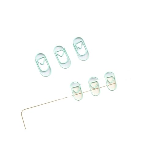 Mini-Herz-Clips, goldfarben, rotgoldfarben, Lesezeichen, Bürozubehör, Büroklammern, Patchwork-Clips (Herzgrün), 50 Stück von BODOBTF