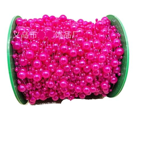 Weihnachtsdekoration, Angelschnur, künstliche Perlen, Kette, Girlande, Blumen, Hochzeit, Party, Dekoration (Rosa, 100 m) von BODOBTF