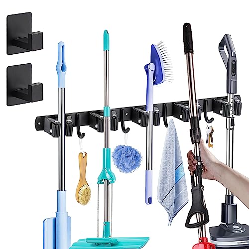 BODYGAD Besenhalterung Wand, 1 Stück Schwarz Schwerlast Gerätehalter Selbstklebend erkzeughalter Organizer mit 5 Halter und 4 Haken Besen Mop Halter Wandhalterung Gartengerätehalter Gartengeräte BODYGAD Besenhalterung Wand, 1 Stück Schwarz Schwerlast Gerätehalter Selbstklebend erkzeughalter Organizer mit 5 Halter und 4 Haken Besen Mop Halter Wandhalterung Gartengerätehalter Gartengeräte von BODYGAD