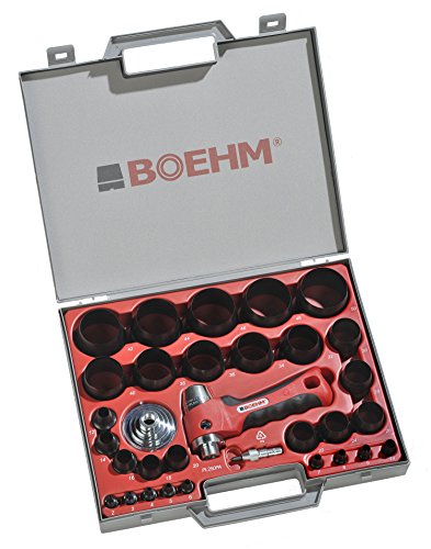 BOEHM JBL250PA Locheisensatz 2-50mm inkl. Halter, Aufnahmescheibe & federnder Zentrierspitze im Kunststoffkoffer von BOEHM