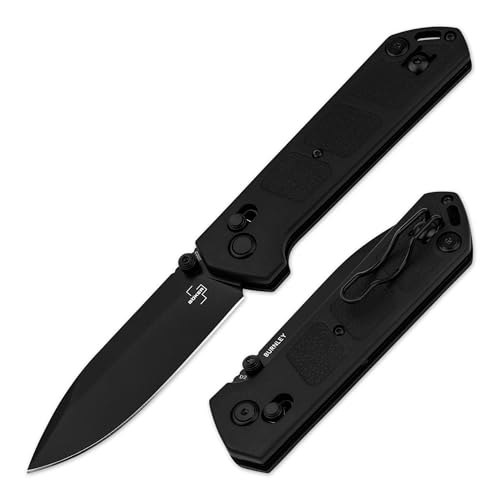 BÖKER PLUS® Kihon DC All Black - Taschenmesser mit D2 Droppoint Klinge schwarz - Einhand EDC Klappmesser mit Crossbar-Lock - Outdoormesser mit Daumenpin & Clip - 1 Hand Messer mit Nylon Griff schwarz von BÖKER PLUS