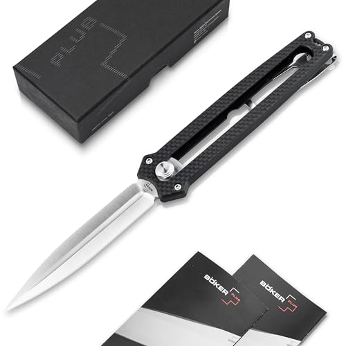 BÖKER PLUS® Slike Knife - Dolch Taschen-Messer mit D2 Klinge beidseitig geschliffen - ultra leichtes Schiebe Taschenmesser mit G10 Griff - Einhand-Messer mit zweischneidiger Klinge von BÖKER PLUS