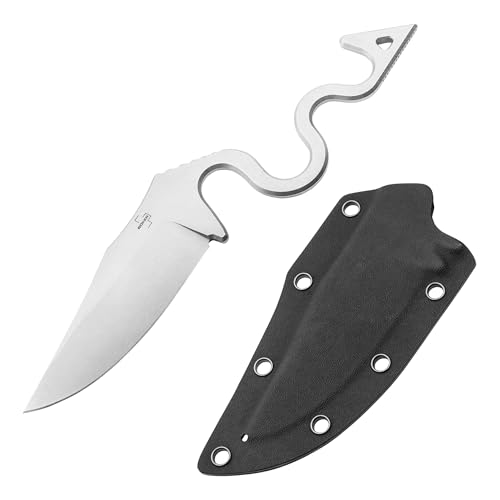 BÖKER PLUS® The Midgards Snake - feststehendes EDC Messer mit Kydex-Scheide quer - taktisches Einsatzmesser mit Gürtel-Adapter - Vollmetall Gürtelmesser mit Clippoint D2 Klinge in Geschenk-Box von BÖKER PLUS