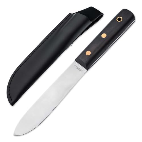 HISTORY KNIFE & TOOL® - Sailors Knife - klassisches Matrosenmesser mit Edelstahl Klinge - Takelmesser mit Ebenholz Griff schwarz - Boots- & Segel-Messer mit Lederscheide - Gürtelmesser mit Holzgriff von BÖKER PLUS