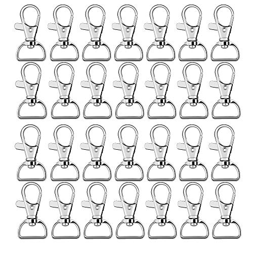 60Pcs Drehbare Schlüsselringe schlüsselanhänger karabinerhaken Verschluss Makramee Schlüsselanhänger Karabiner Drehgelenk Schlüsselanhänger Metall Gurtversteller Set DIY Handwerk für Taschen Gürtel von BOELLRUNO