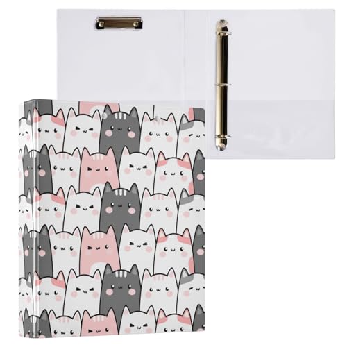 Ringbuch mit 3 Ringen, niedliche Katzen, Kätzchen, 3,8 cm, rund, Sichtbuch mit 200 Blatt, für Kinder, Schulbedarf, Damen, Herren, Büro, 1 Packung Ringbuch mit 3 Ringen, niedliche Katzen, Kätzchen, 3,8 cm, rund, Sichtbuch mit 200 Blatt, für Kinder, Schulbedarf, Damen, Herren, Büro, 1 Packung von BOENLE