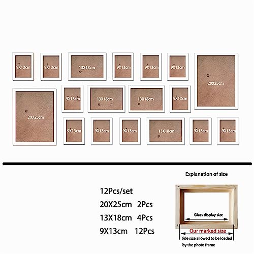 BOFIBO Objektrahmen 18 Stück Holz-Bilderrahmen for Wanddekoration, Schwarz-Weiß-Fotorahmen, Wandbehang mit, klassischer Holzrahmen, Foto-Dekoration(White black Frame) von BOFIBO
