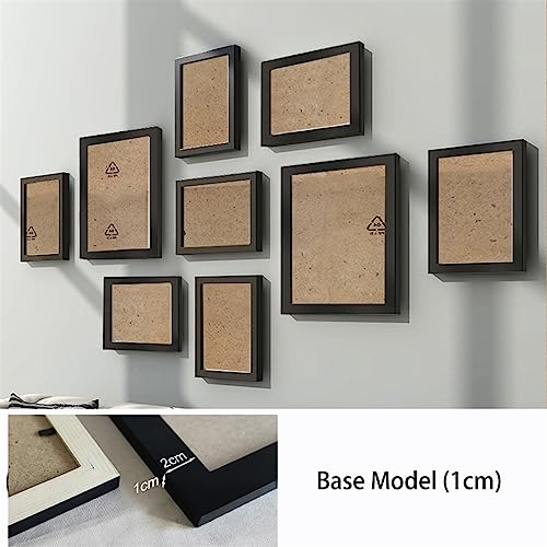 BOFIBO Objektrahmen 9 Teile/satz Natürliche Holz Bilderrahmen Wand Dekor Foto Rahmen for Wand Mit Klassische Holz Rahmen for Wand Hängen(Black Photo 1cm,Overall 120X70cm) von BOFIBO