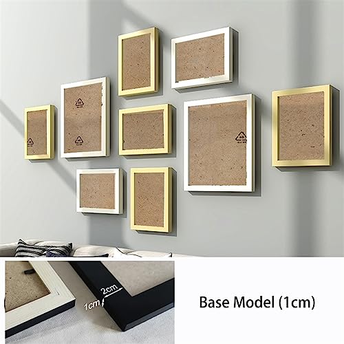 BOFIBO Objektrahmen 9 Teile/satz Natürliche Holz Bilderrahmen Wand Dekor Foto Rahmen for Wand Mit Klassische Holz Rahmen for Wand Hängen(White wood 1cm,Overall 100X60cm) von BOFIBO