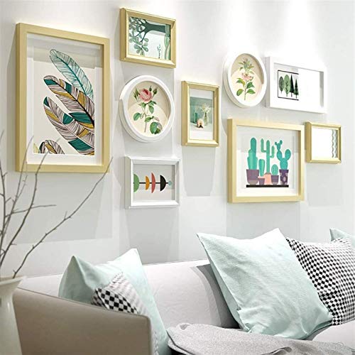 BOFIBO Objektrahmen Bilderrahmen, Bilderrahmen Set Holz Bilderrahmen Set, 2 Bilderrahmen Großer Multi Bild Bilderrahmen Wand Set Kreativität Collage Rahmen, 2 Farben(Style B) von BOFIBO