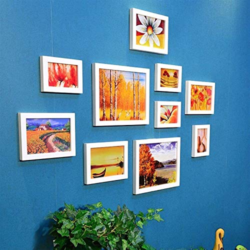 BOFIBO Objektrahmen Fotorahmen, Bilderrahmen Set Holz Bilderrahmen Set, 10 Bilderrahmen, Multi- Bild Fotorahmen, Frame Wall Gallery Kit mit dekorativen Kunstdrucke& Hanging Vorlage(C) von BOFIBO