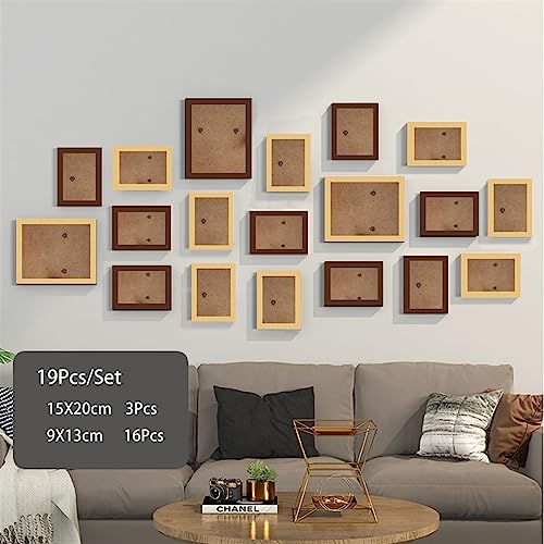 Objektrahmen 14/19Pcs Foto Rahmen for Bilder Wand Bilderrahmen Holz Rahmen for Wand Hängen Foto Dekor Hochzeit Party hause Dekoration(Coffee wood Frame,Imitation wood) von BOFIBO