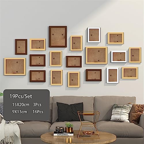 Objektrahmen 14/19Pcs Foto Rahmen for Bilder Wand Bilderrahmen Holz Rahmen for Wand Hängen Foto Dekor Hochzeit Party hause Dekoration(Coffee wood white,Imitation wood) von BOFIBO