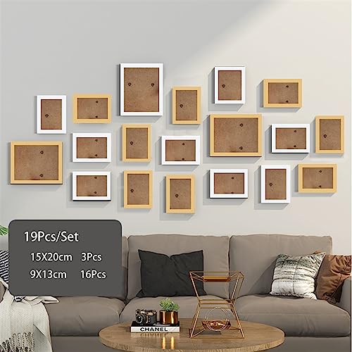Objektrahmen 14/19Pcs Foto Rahmen for Bilder Wand Bilderrahmen Holz Rahmen for Wand Hängen Foto Dekor Hochzeit Party hause Dekoration(White wood Frame,Imitation wood) von BOFIBO