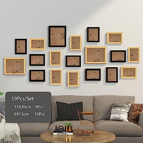 Objektrahmen 14/19Pcs Foto Rahmen for Bilder Wand Bilderrahmen Holz Rahmen for Wand Hängen Foto Dekor Hochzeit Party hause Dekoration(Wood black Frame,Imitation wood) von BOFIBO