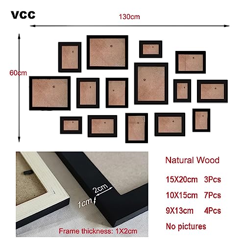 Objektrahmen 9/14/18Pcs Natürliche Holz Bilderrahmen for Bilder Wand Hängen Foto Rahmen Kleine Bilderrahmen Hause decor Foto Dekor Geschenk(14pcs Small size) von BOFIBO