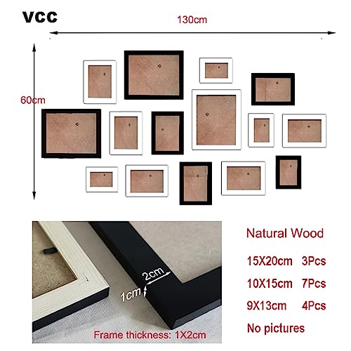 Objektrahmen 9/14/18Pcs Natürliche Holz Bilderrahmen for Bilder Wand Hängen Foto Rahmen Kleine Bilderrahmen Hause decor Foto Dekor Geschenk(14pcs Small size-01) von BOFIBO