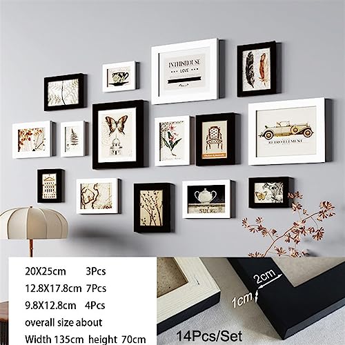 Objektrahmen 9/14/18Pcs Natürliche Holz Bilderrahmen for Bilder Wand Hängen Foto Rahmen Kleine Bilderrahmen Hause decor Foto Dekor Geschenk(14pcs photo frame) von BOFIBO