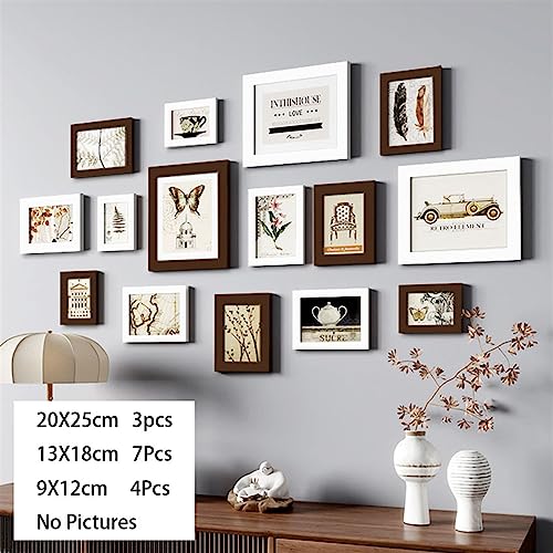 Objektrahmen 9/14/18Pcs Natürliche Holz Bilderrahmen for Bilder Wand Hängen Foto Rahmen Kleine Bilderrahmen Hause decor Foto Dekor Geschenk(14pcs photo frame-02) von BOFIBO