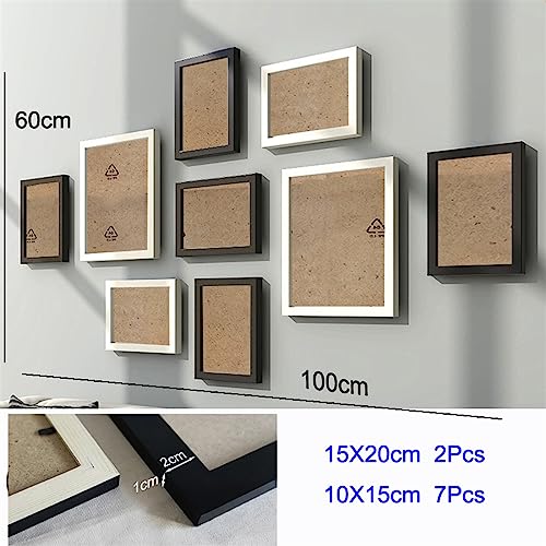 Objektrahmen 9/14/18Pcs Natürliche Holz Bilderrahmen for Bilder Wand Hängen Foto Rahmen Kleine Bilderrahmen Hause decor Foto Dekor Geschenk(9pcs photo frame-02) von BOFIBO
