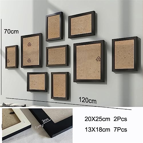 Objektrahmen 9/14/18Pcs Natürliche Holz Bilderrahmen for Bilder Wand Hängen Foto Rahmen Kleine Bilderrahmen Hause decor Foto Dekor Geschenk(9pcs photo frame-04) von BOFIBO
