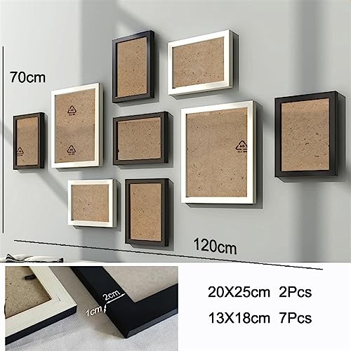 Objektrahmen 9/14/18Pcs Natürliche Holz Bilderrahmen for Bilder Wand Hängen Foto Rahmen Kleine Bilderrahmen Hause decor Foto Dekor Geschenk(9pcs photo frame-05) von BOFIBO