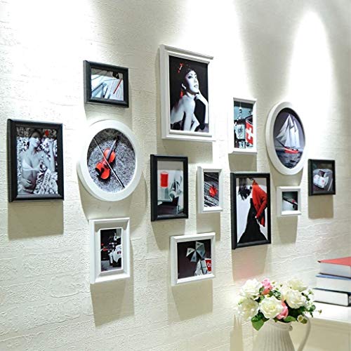 Objektrahmen Multi Picture Bilderrahmen Wand Set Runde Foto-Rahmen, 13 Stück Schwarz Bilderrahmen Wall Gallery Kit mit dekorativen Kunstdrucke & Hanging Vorlage, Holz Bilderrahmen Set, 4 Farben Photo Objektrahmen Multi Picture Bilderrahmen Wand Set Runde Foto-Rahmen, 13 Stück Schwarz Bilderrahmen Wall Gallery Kit mit dekorativen Kunstdrucke & Hanging Vorlage, Holz Bilderrahmen Set, 4 Farben Photo von BOFIBO