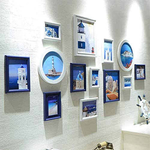 Objektrahmen Multi Picture Bilderrahmen Wand Set Runde Foto-Rahmen, 13 Stück Schwarz Bilderrahmen Wall Gallery Kit mit dekorativen Kunstdrucke & Hanging Vorlage, Holz Bilderrahmen Set, 4 Farben Photo Objektrahmen Multi Picture Bilderrahmen Wand Set Runde Foto-Rahmen, 13 Stück Schwarz Bilderrahmen Wall Gallery Kit mit dekorativen Kunstdrucke & Hanging Vorlage, Holz Bilderrahmen Set, 4 Farben Photo von BOFIBO