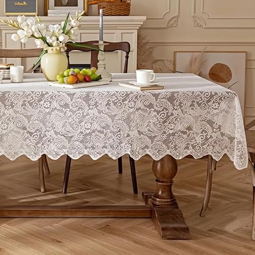 Rechteckige/längliche Tischdecken, Spitzentischdecke, Retro-Tischdecke, beige, gewebte Artikel, um Ihr Zuhause zu dekorieren, geeignet für jeden Urlaub, Weihnachts- und Neujahrsdekoration (140 x 180 Rechteckige/längliche Tischdecken, Spitzentischdecke, Retro-Tischdecke, beige, gewebte Artikel, um Ihr Zuhause zu dekorieren, geeignet für jeden Urlaub, Weihnachts- und Neujahrsdekoration (140 x 180 von BOFIBO