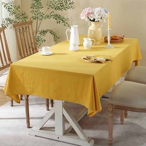 Rechteckige/längliche Tischdecken, einfarbig, gewaschene Baumwolle, Tischdecke, Restaurant, Küche, Partys, Dekoration, Fotografie, Hintergrund, Weihnachten, Neujahrsdekoration, Warmgelb, 90 x 90 cm Rechteckige/längliche Tischdecken, einfarbig, gewaschene Baumwolle, Tischdecke, Restaurant, Küche, Partys, Dekoration, Fotografie, Hintergrund, Weihnachten, Neujahrsdekoration, Warmgelb, 90 x 90 cm von BOFIBO