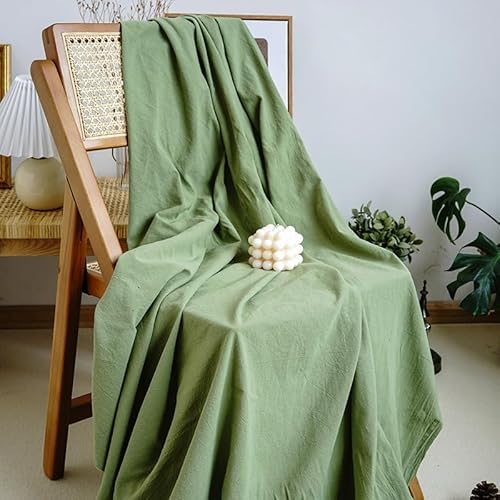 Rechteckige/längliche Tischdecken, einfarbig, gewaschene Baumwolle, Tischdecke, Restaurant, Küche, Partys, Dekoration, Fotografie, Hintergrund, Weihnachten, Neujahrsdekoration (Verde, 135 x 200 cm) von BOFIBO